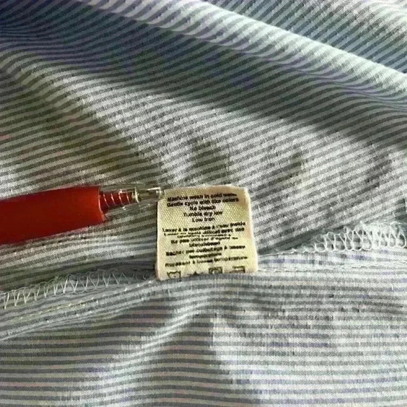 No  Comment Off Shoulder Top Coastal Minimalist Blue Large - Picture 5 of 6